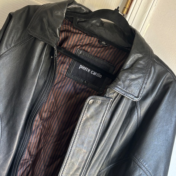 Pierre Cardin Dark Leather Jacket for Men - Picture 1 of 3